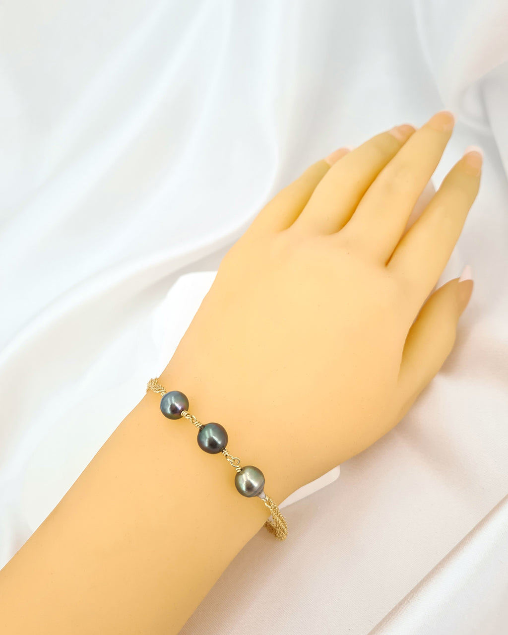Tahitian Pearl Bracelet Multi-Chain Bracelet Handmade Pearl Jewelry from Singapore