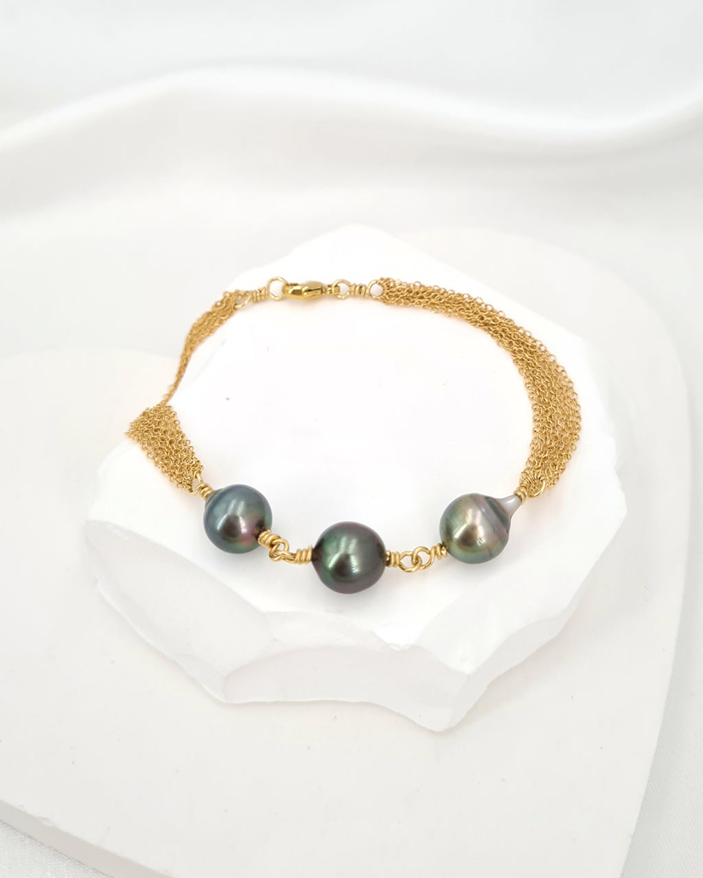 Tahitian Pearl Bracelet Multi-Chain Bracelet Handmade Pearl Jewelry from Singapore