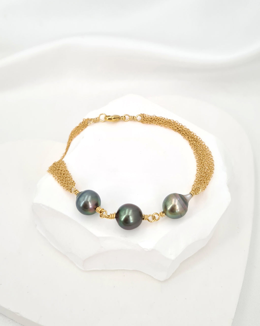 Tahitian Pearl Bracelet Multi-Chain Bracelet Handmade Pearl Jewelry from Singapore