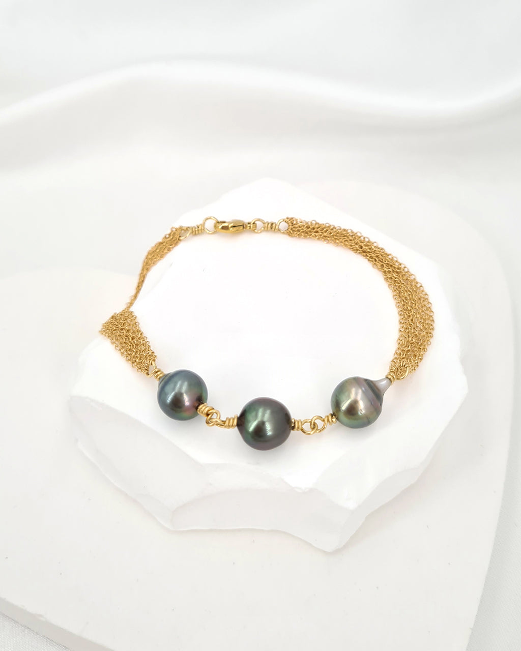 Tahitian Pearl Bracelet Multi-Chain Bracelet Handmade Pearl Jewelry from Singapore
