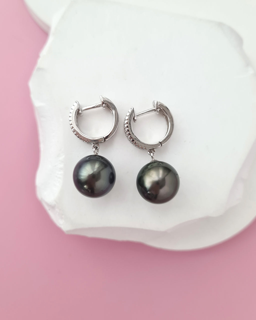 Tahitian Pearl Earrings - Fancy Hoop