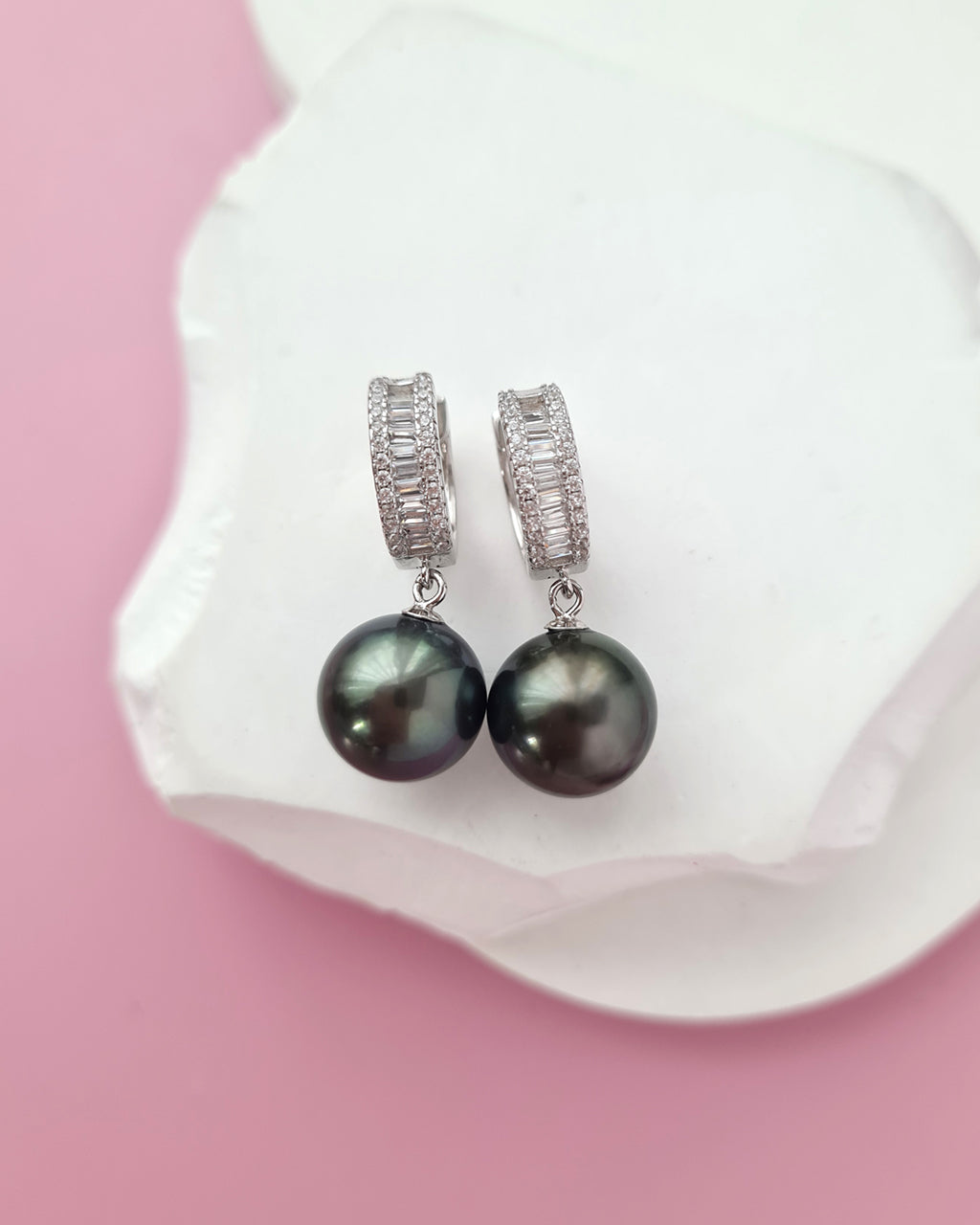 Tahitian Pearl Earrings - Fancy Hoop