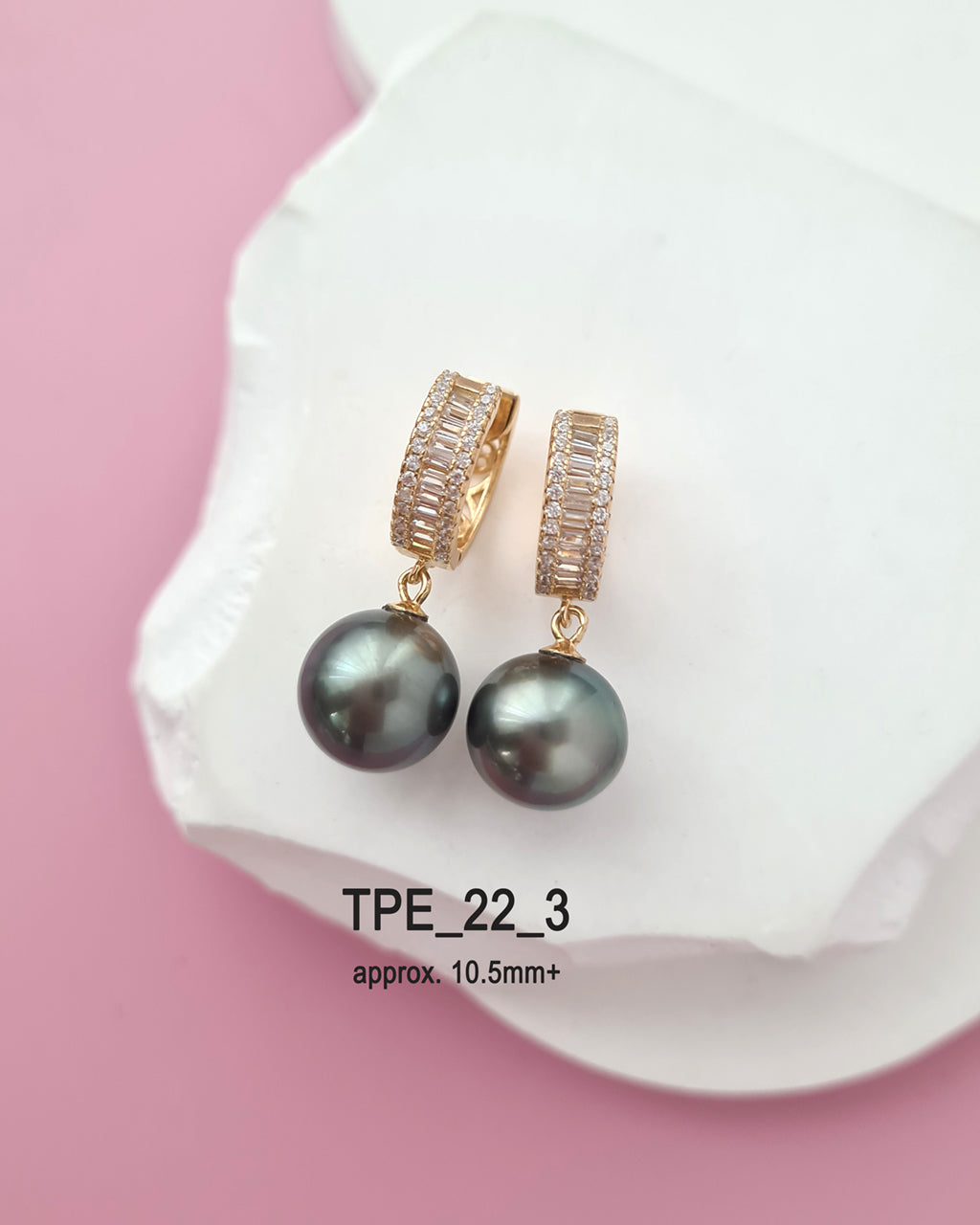 Tahitian Pearl Earrings - Fancy Hoop