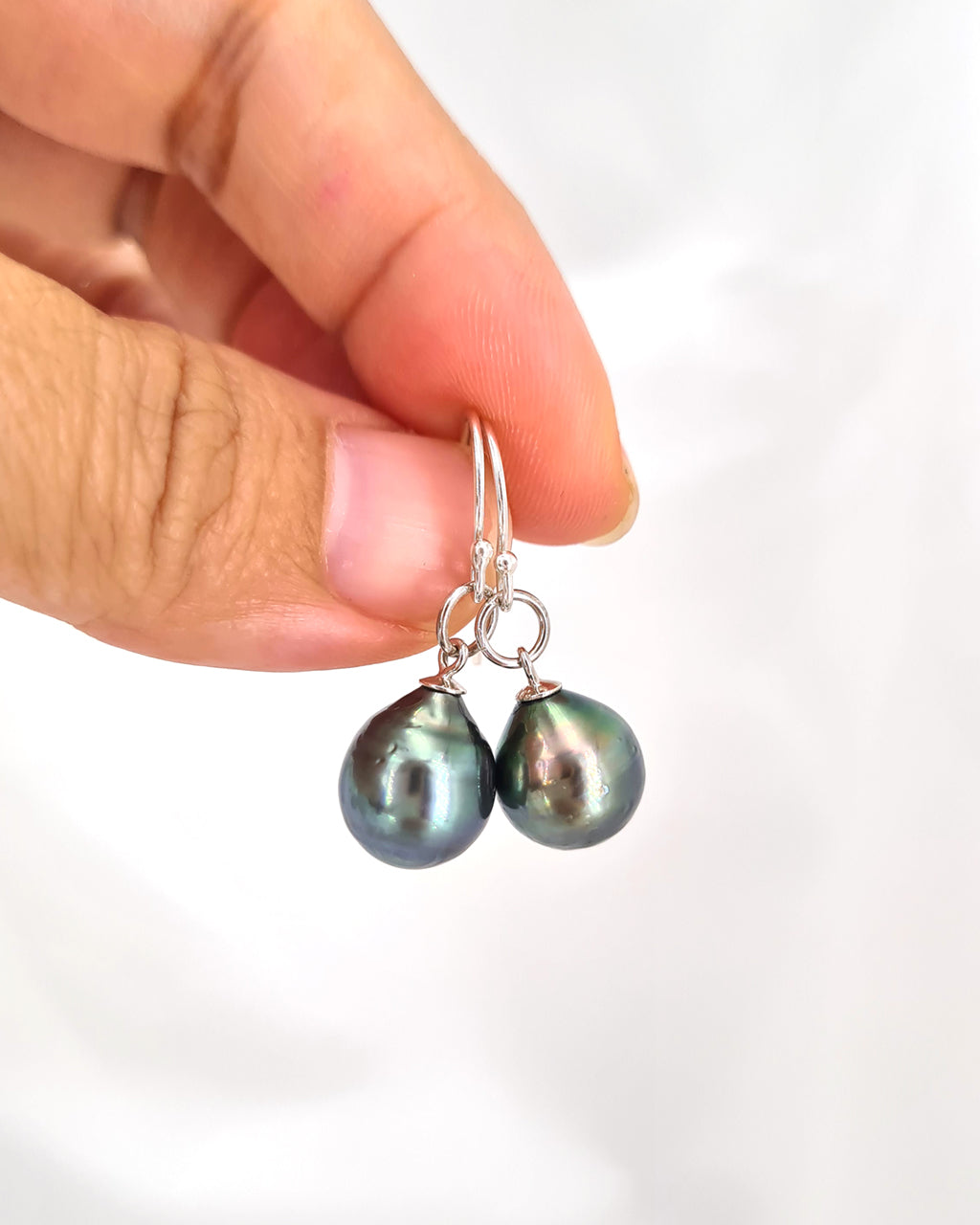 Tahitian Pearl Earrings Sterling Silver Pearl Jewelry
