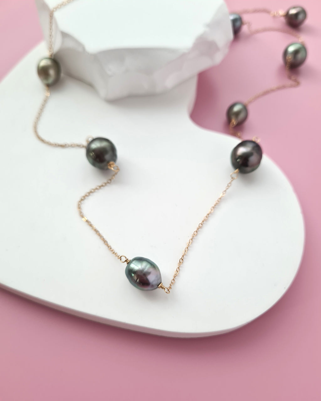 Floating tahitian pearl necklace discount