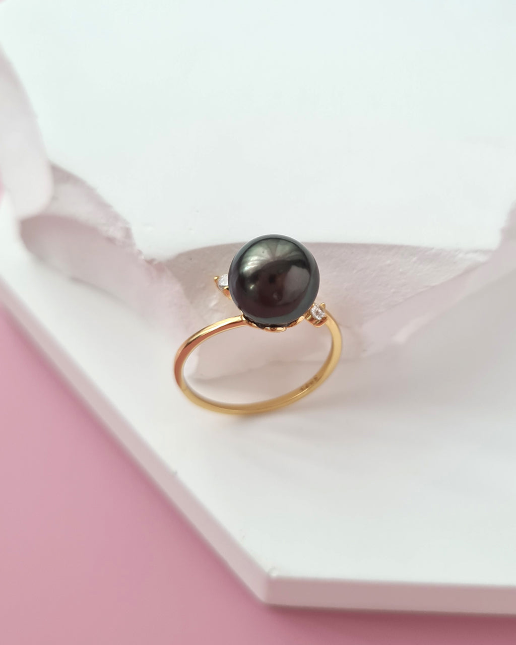 Tahitian Pearl Ring - Simple Open Ring
