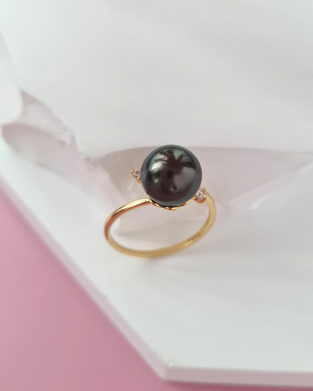 Tahitian Pearl Ring - Simple Open Ring