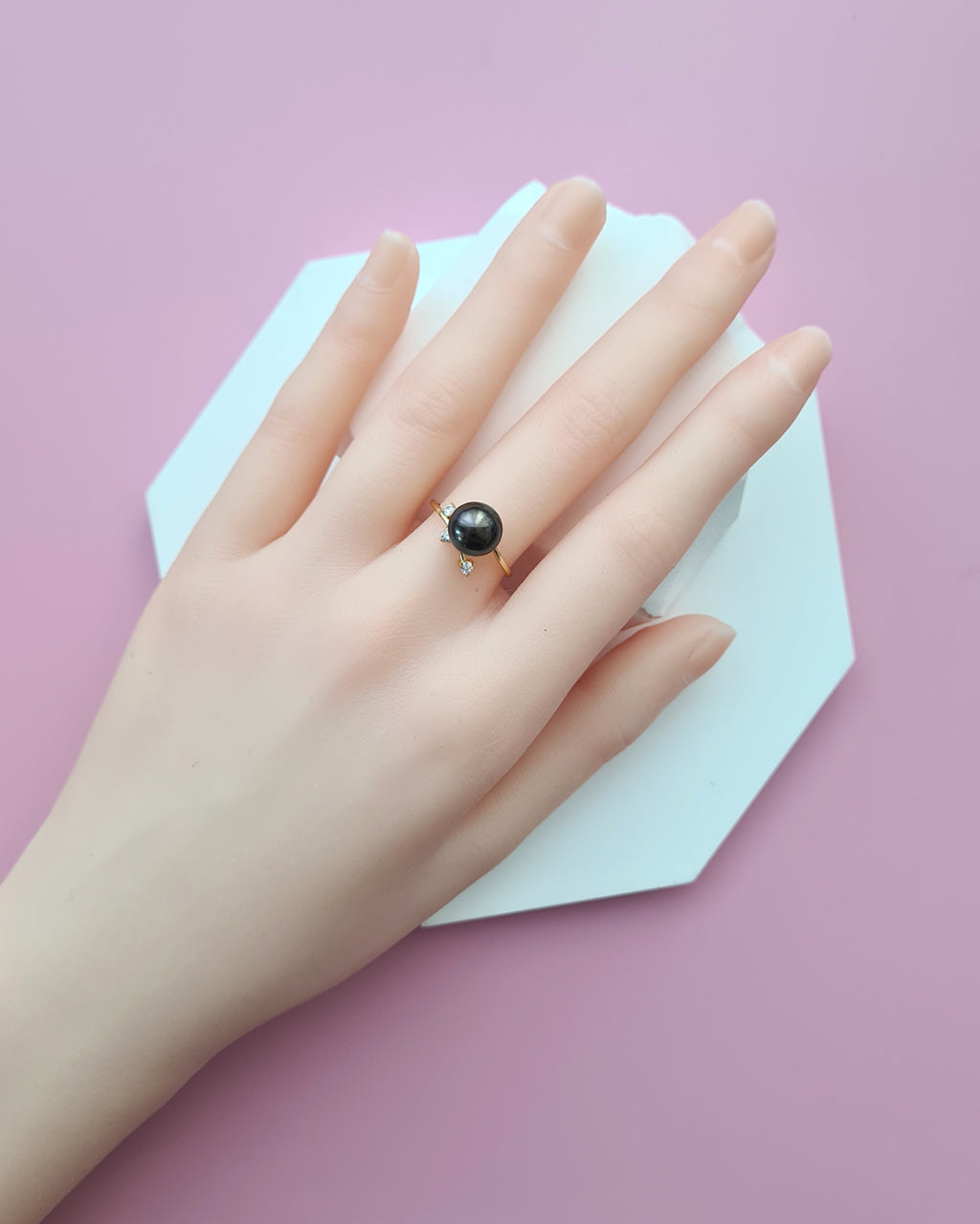 Tahitian Pearl Ring - Simple Open Ring