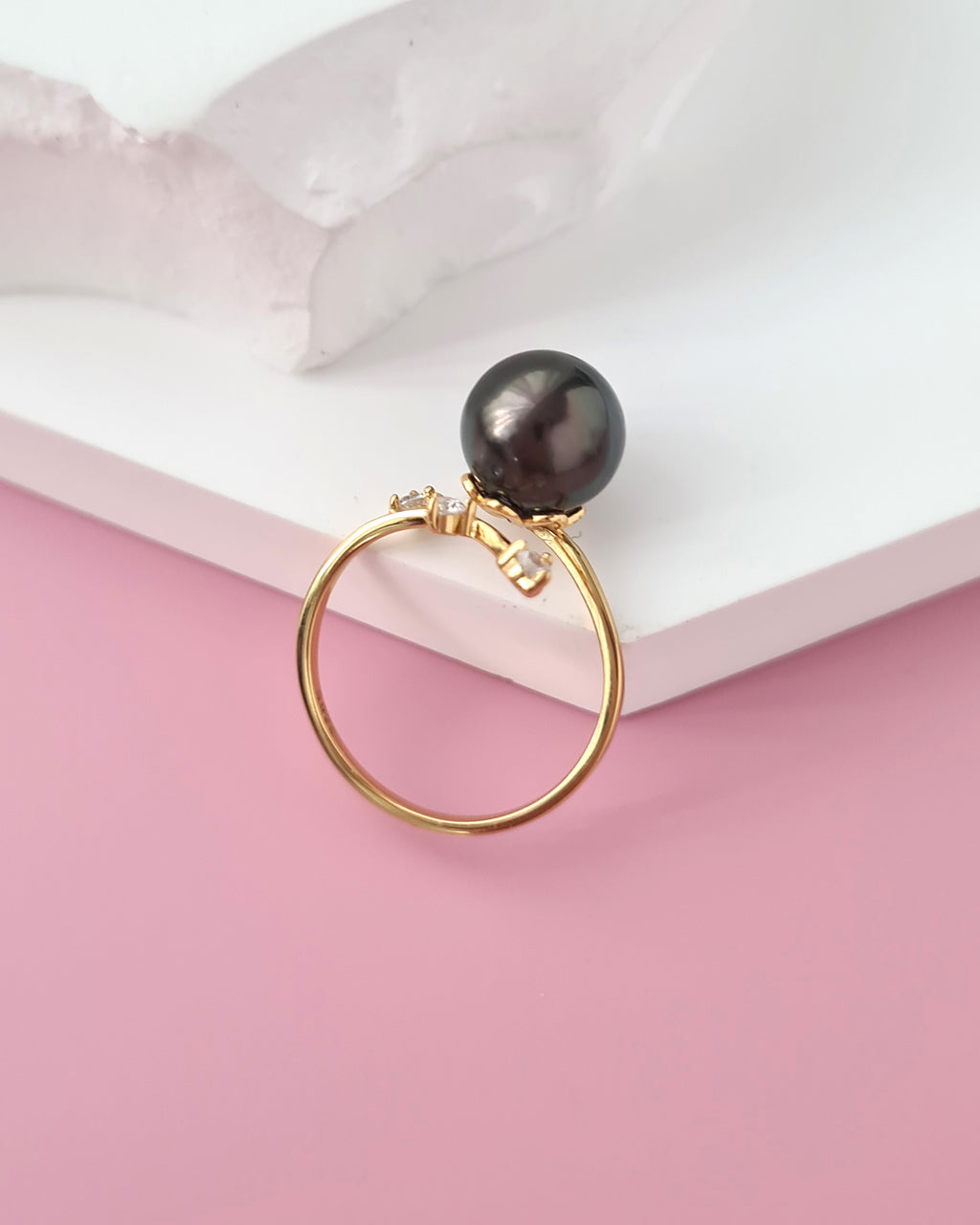 Tahitian Pearl Ring - Simple Open Ring