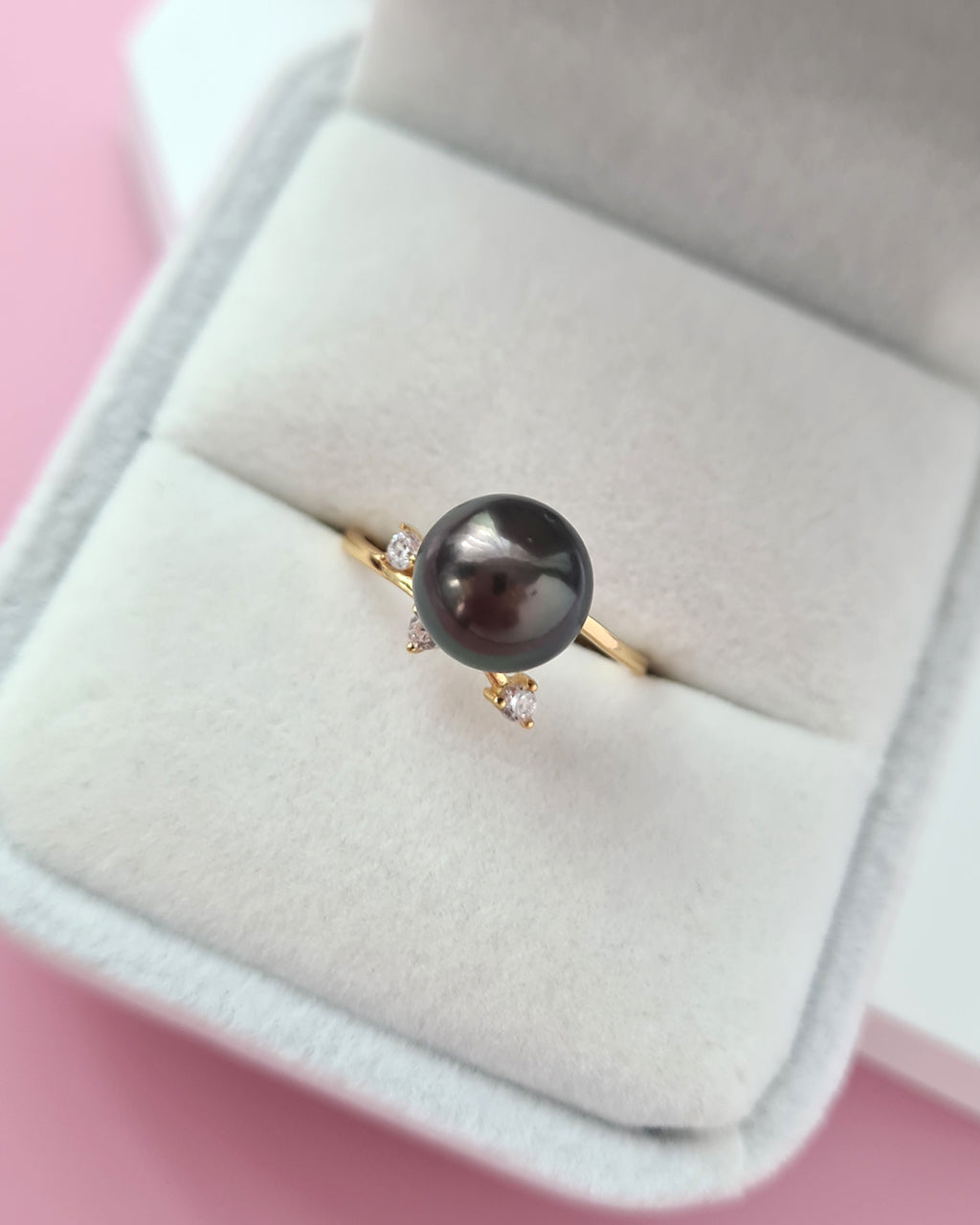 Tahitian Pearl Ring - Simple Open Ring