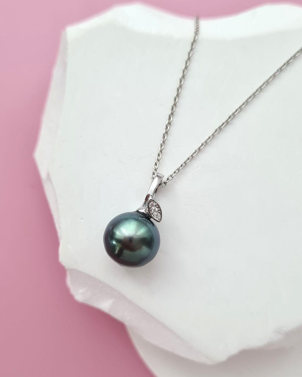 Tahitian Pearl Necklace - Pear Pendant, modern elegant pearl jewelry in Singapore