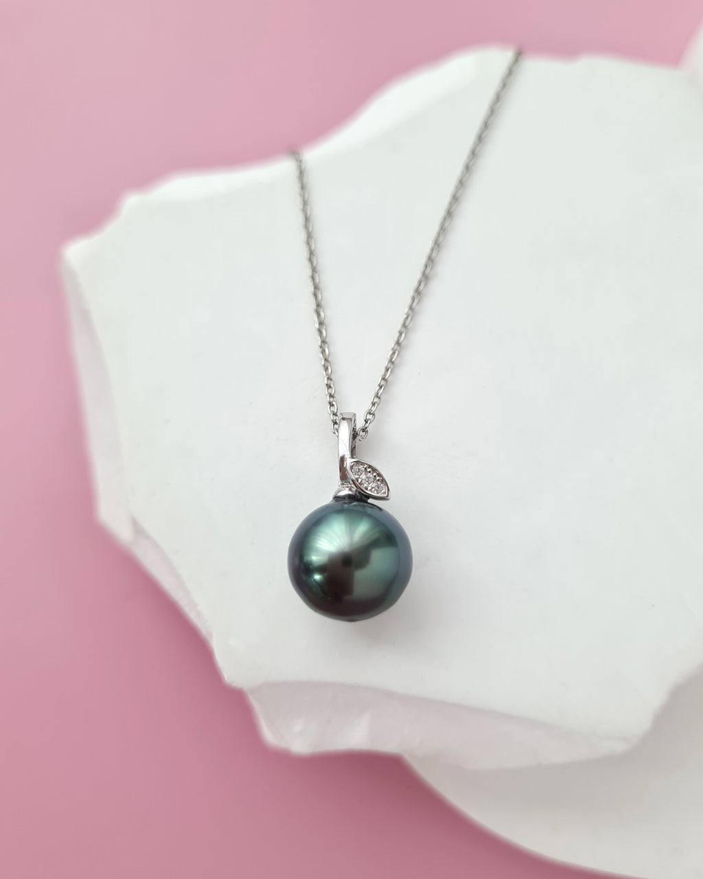 Tahitian Pearl Necklace - Pear Pendant, modern elegant pearl jewelry in Singapore