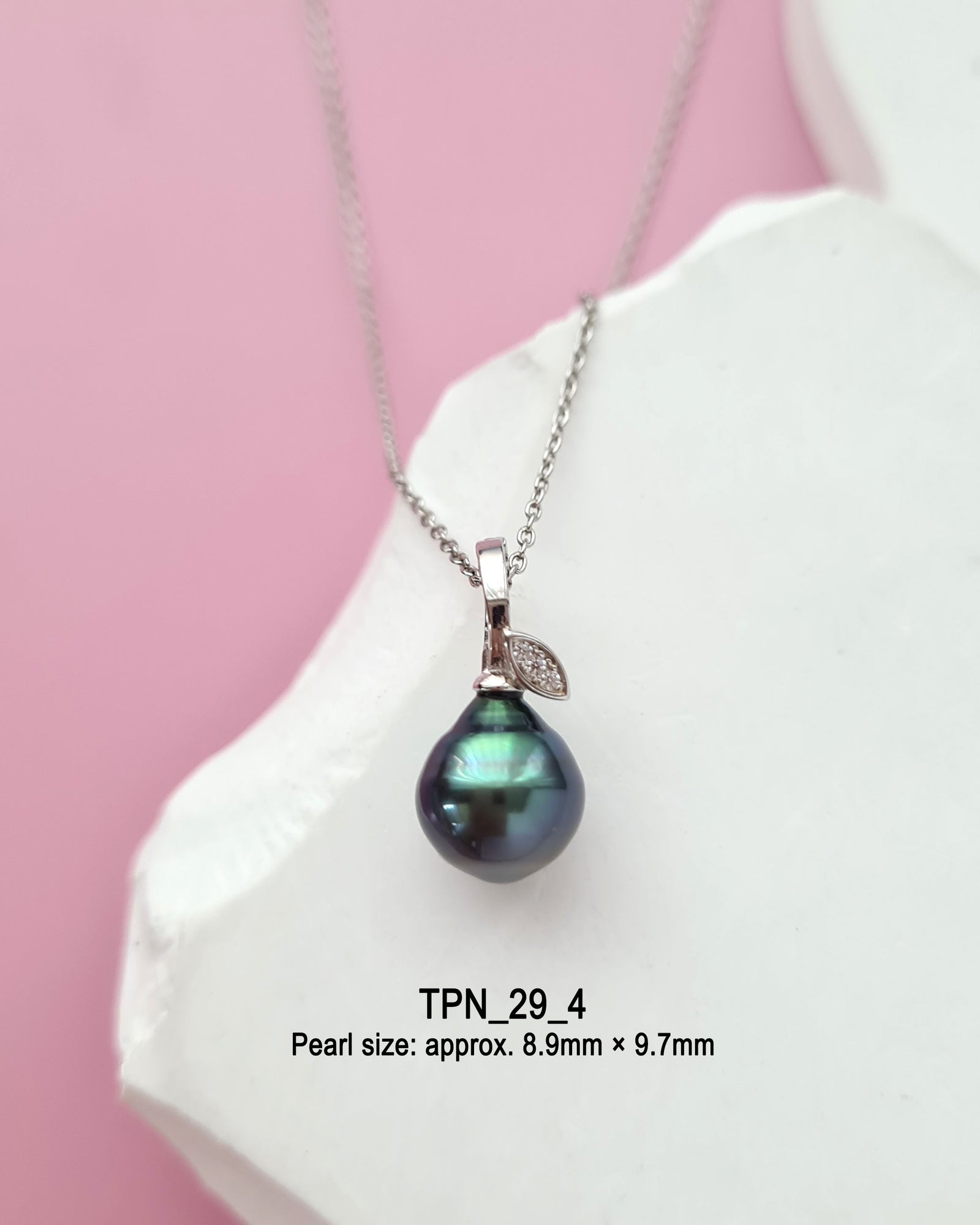 Tahitian Pearl Necklace - Pear Pendant, modern elegant pearl jewelry in Singapore