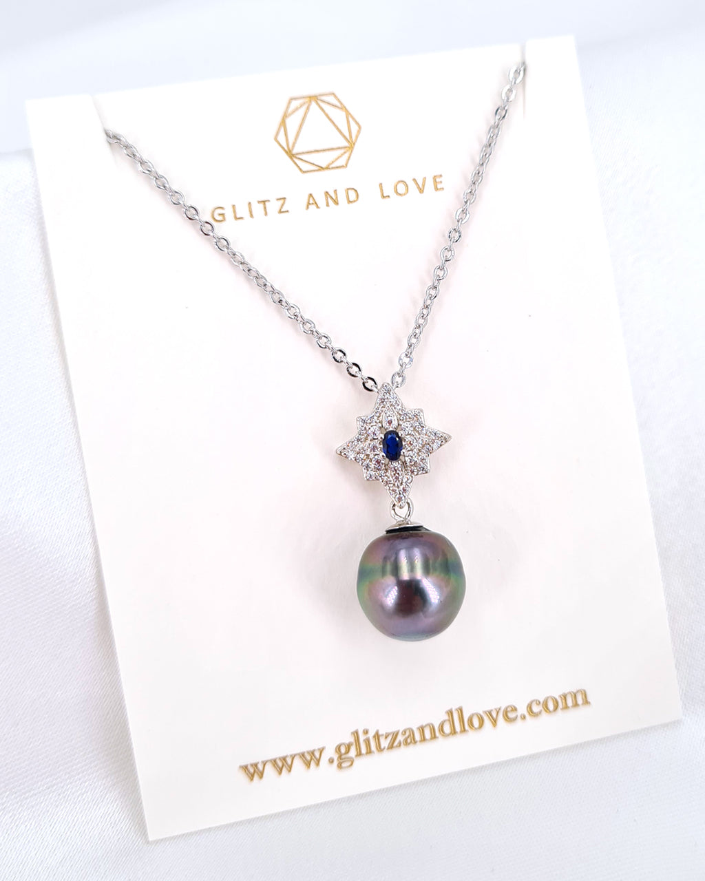 Tahitian Pearl Pendant Necklace | Timeless Starburst Sea Pearl Jewelry