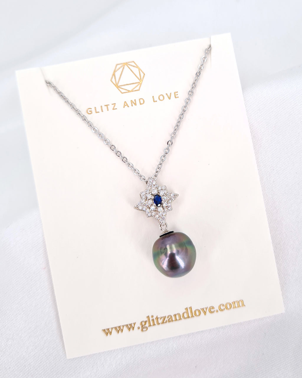 Tahitian Pearl Pendant Necklace | Timeless Starburst Sea Pearl Jewelry