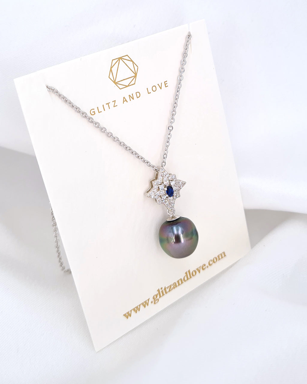 Tahitian Pearl Pendant Necklace | Timeless Starburst Sea Pearl Jewelry