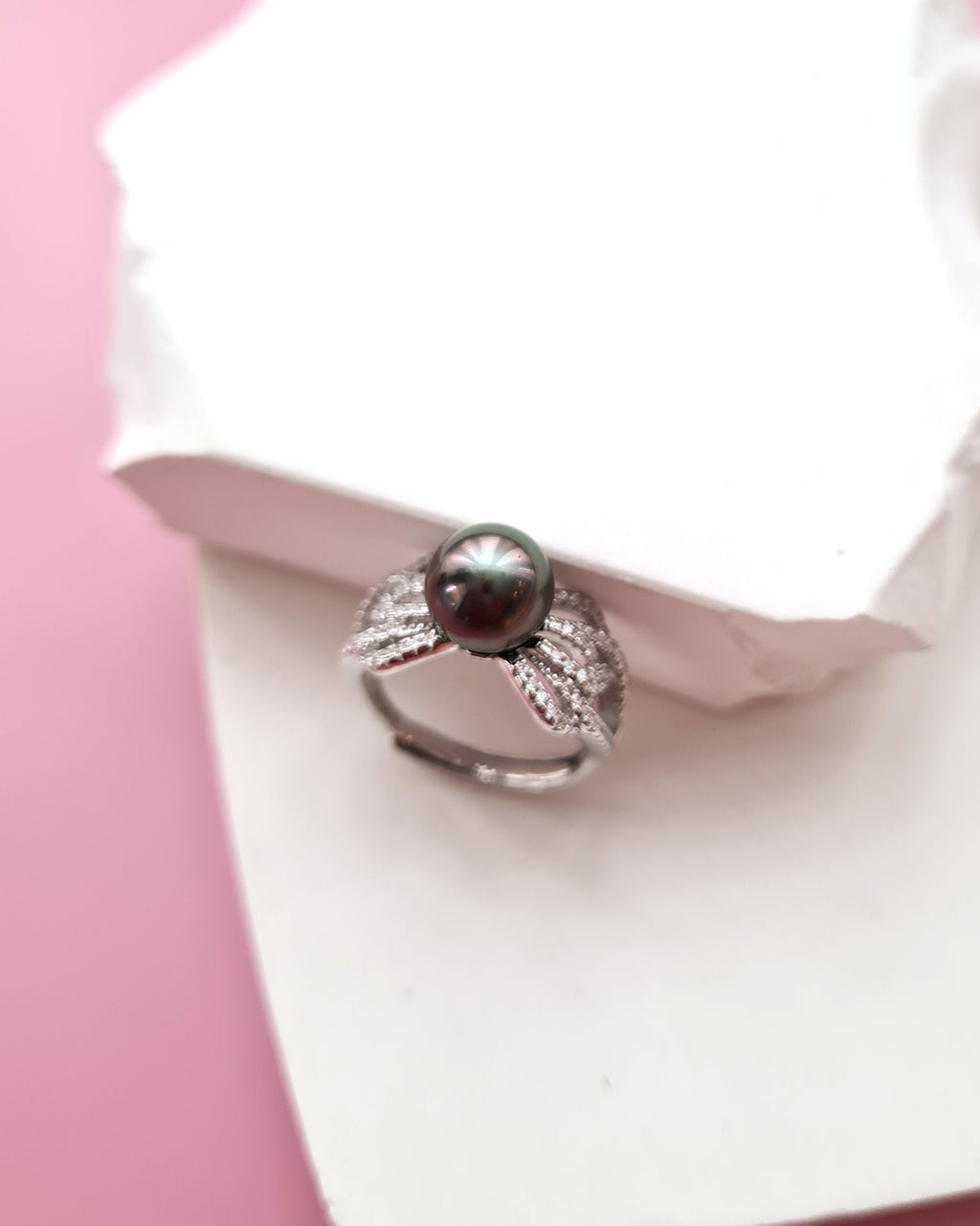 Tahitian Pearl Ring in Sterling Silver, Pearl Jewelry in Singapore