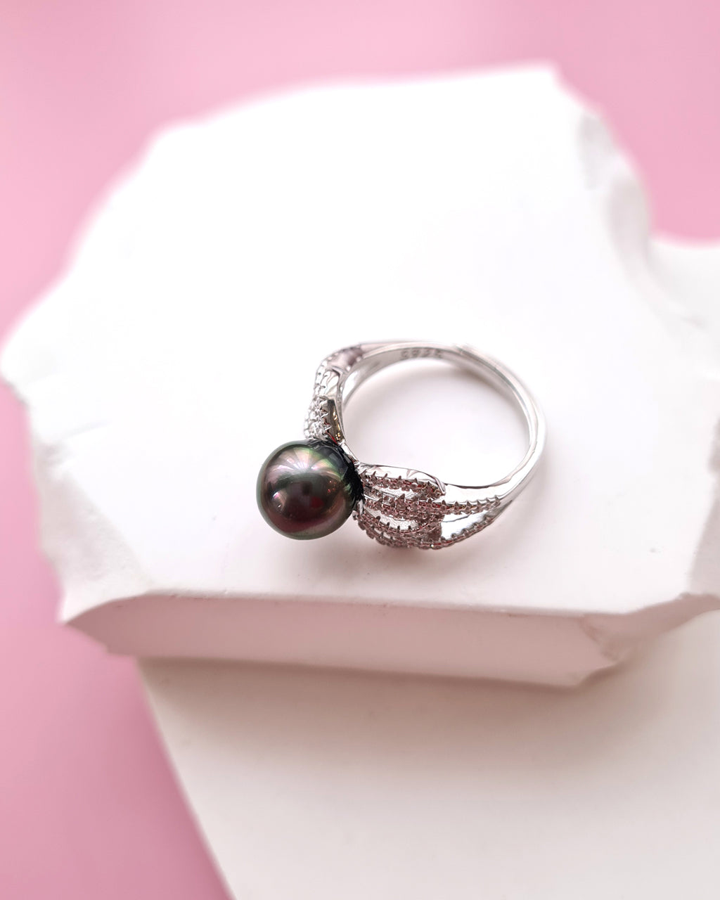 Tahitian Pearl Ring in Sterling Silver, Pearl Jewelry in Singapore
