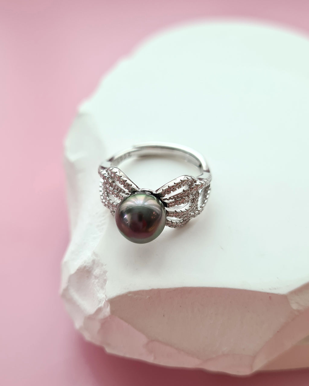Tahitian Pearl Ring in Sterling Silver, Pearl Jewelry in Singapore
