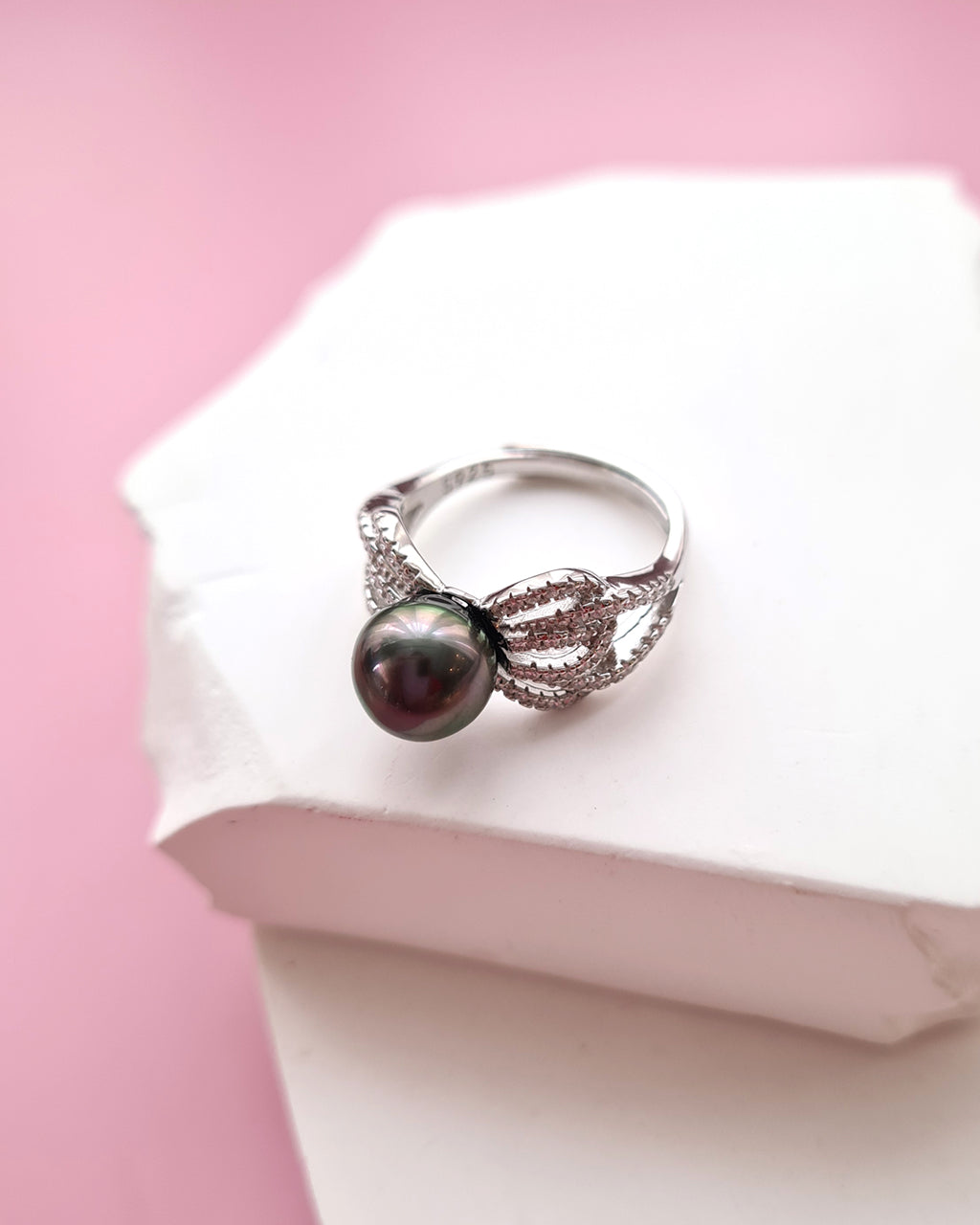 Tahitian Pearl Ring in Sterling Silver, Pearl Jewelry in Singapore