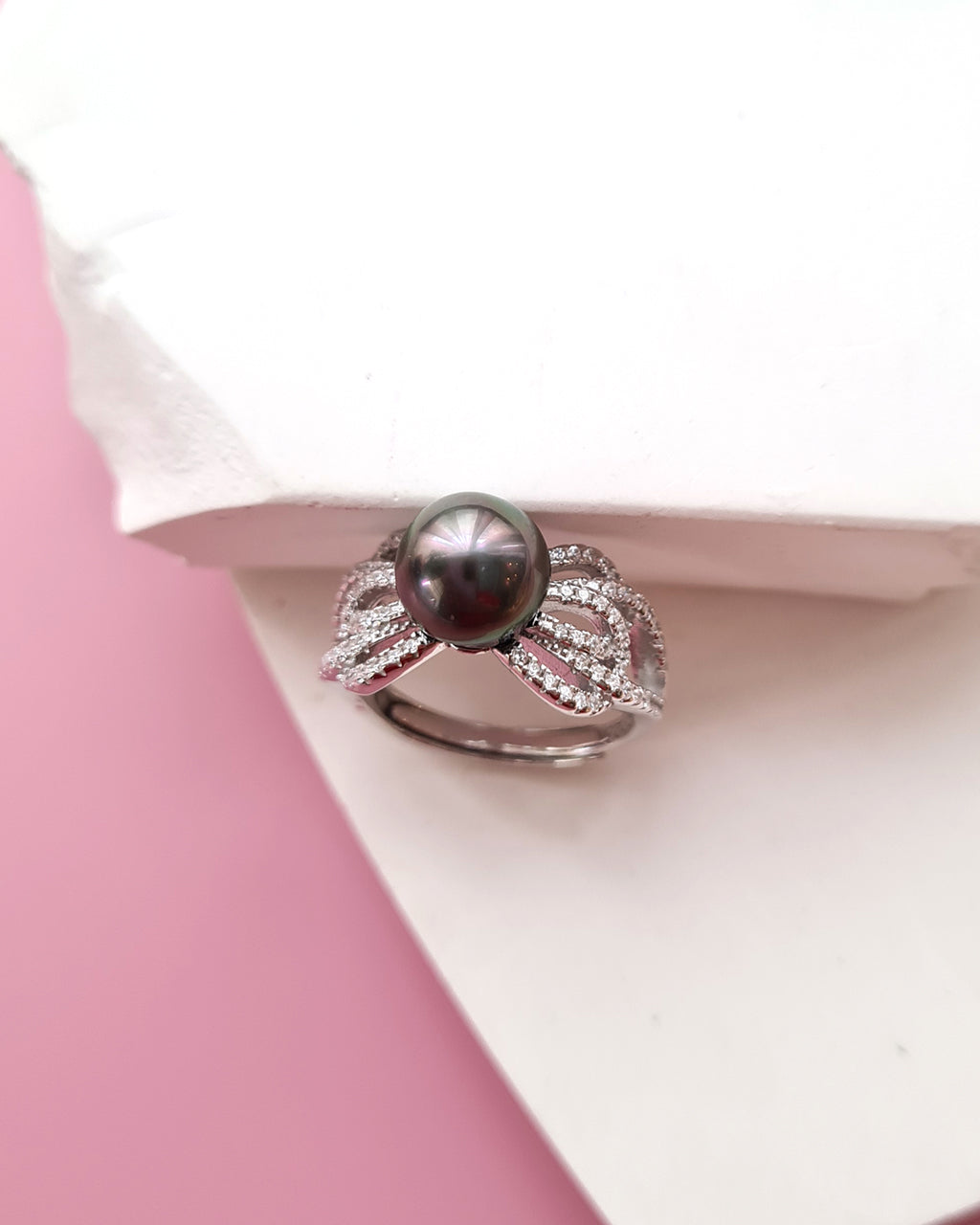 Tahitian Pearl Ring in Sterling Silver, Pearl Jewelry in Singapore