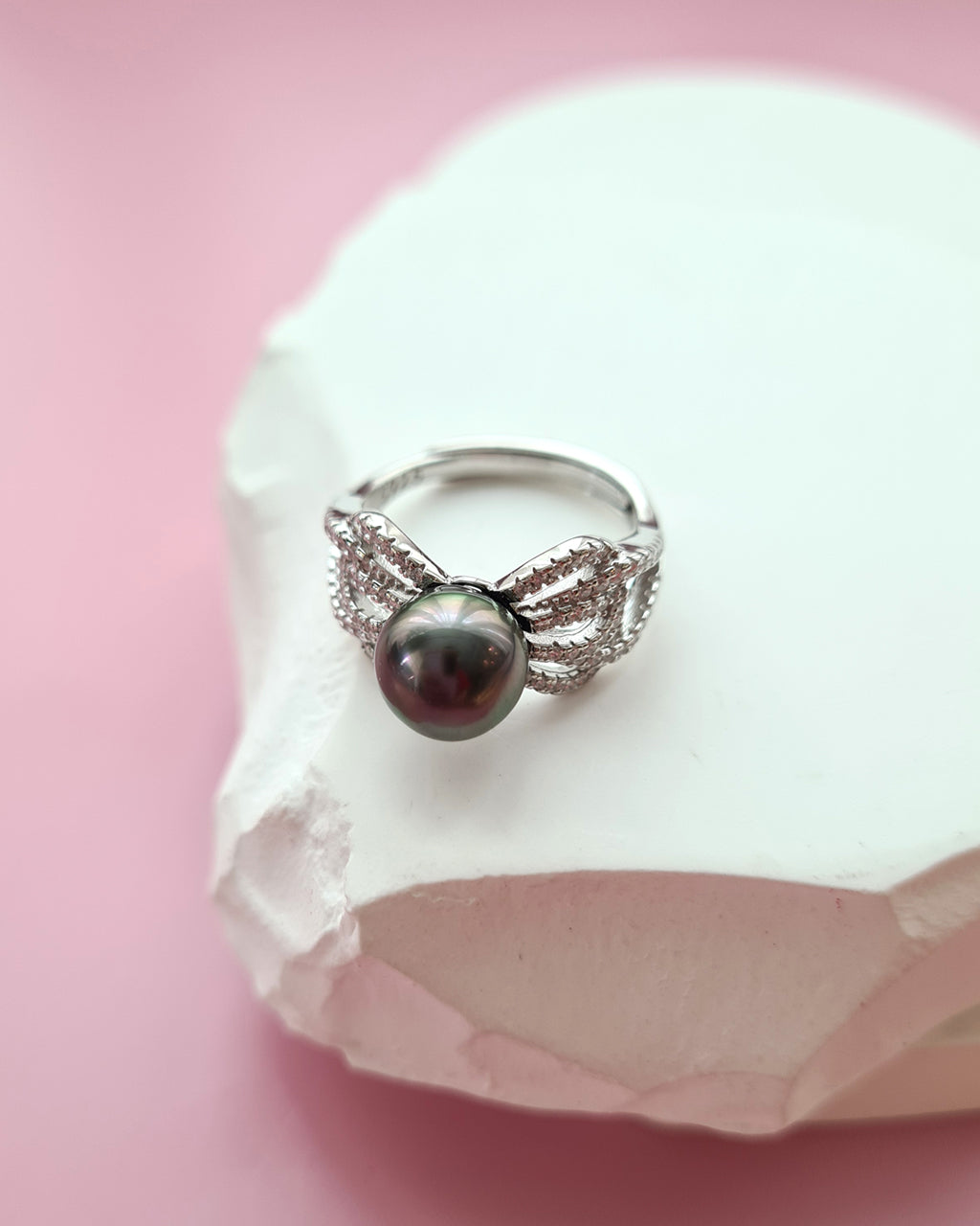 Tahitian Pearl Ring in Sterling Silver, Pearl Jewelry in Singapore