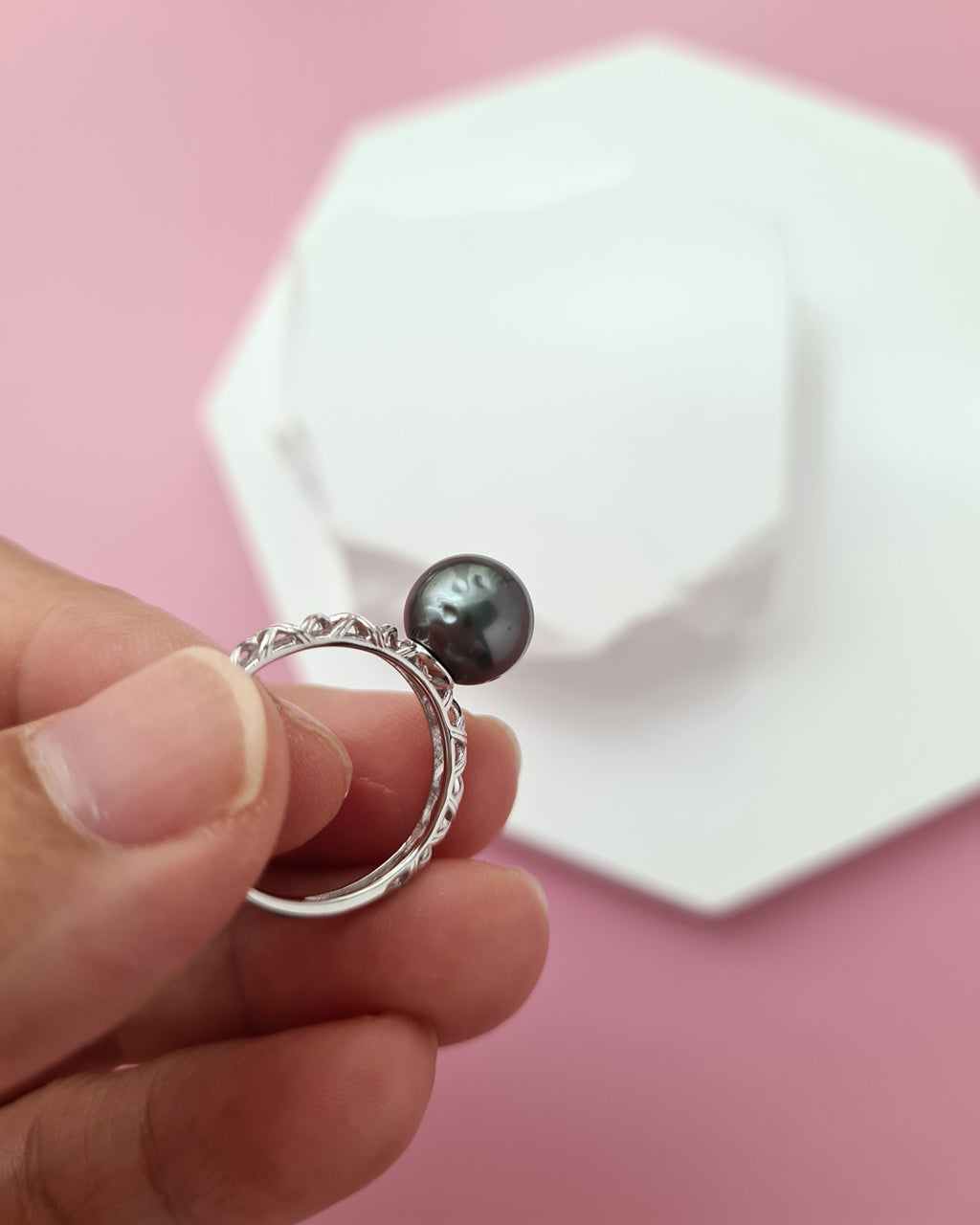 Tahitian Pearl Ring, Modern Pearl Jewelry in Singapore