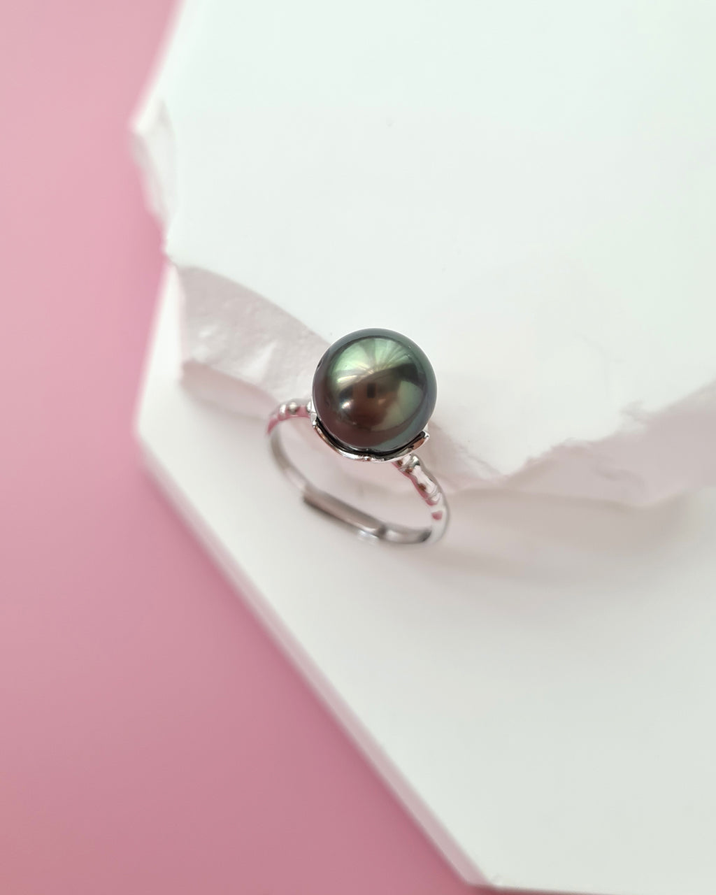Simple Tahitian Pearl Ring, Modern Pearl Jewelry in Singapore