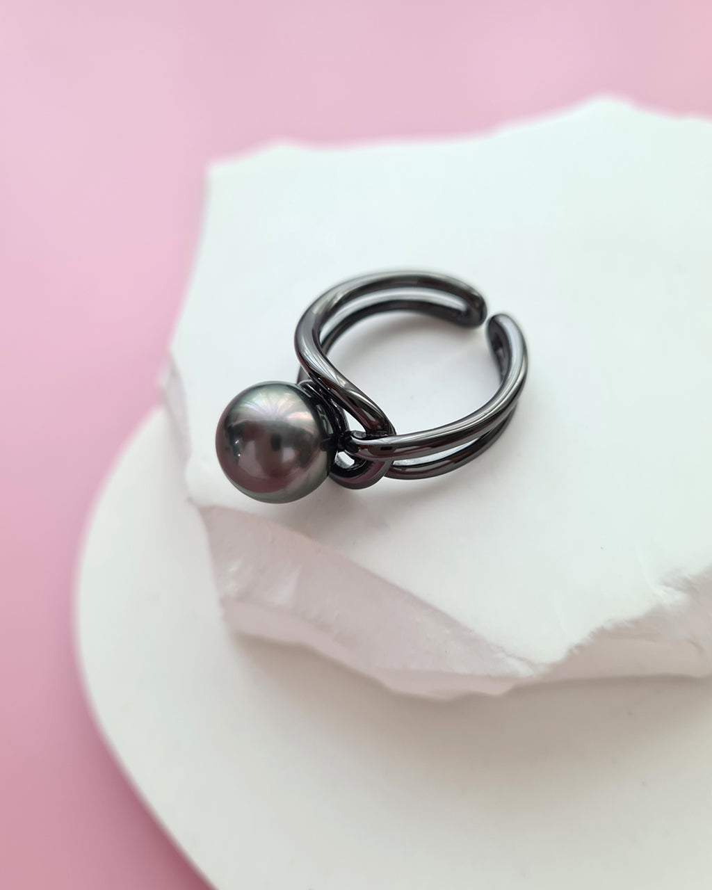 Tahitian Pearl Ring - Simply Black Pearl Ring