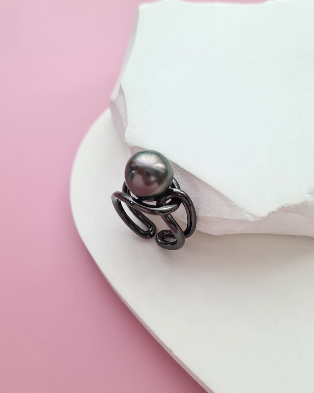 Tahitian Pearl Ring - Simply Black Pearl Ring