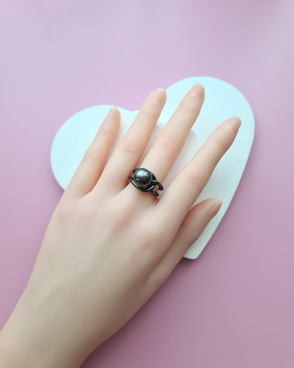 Tahitian Pearl Ring - Simply Black Pearl Ring