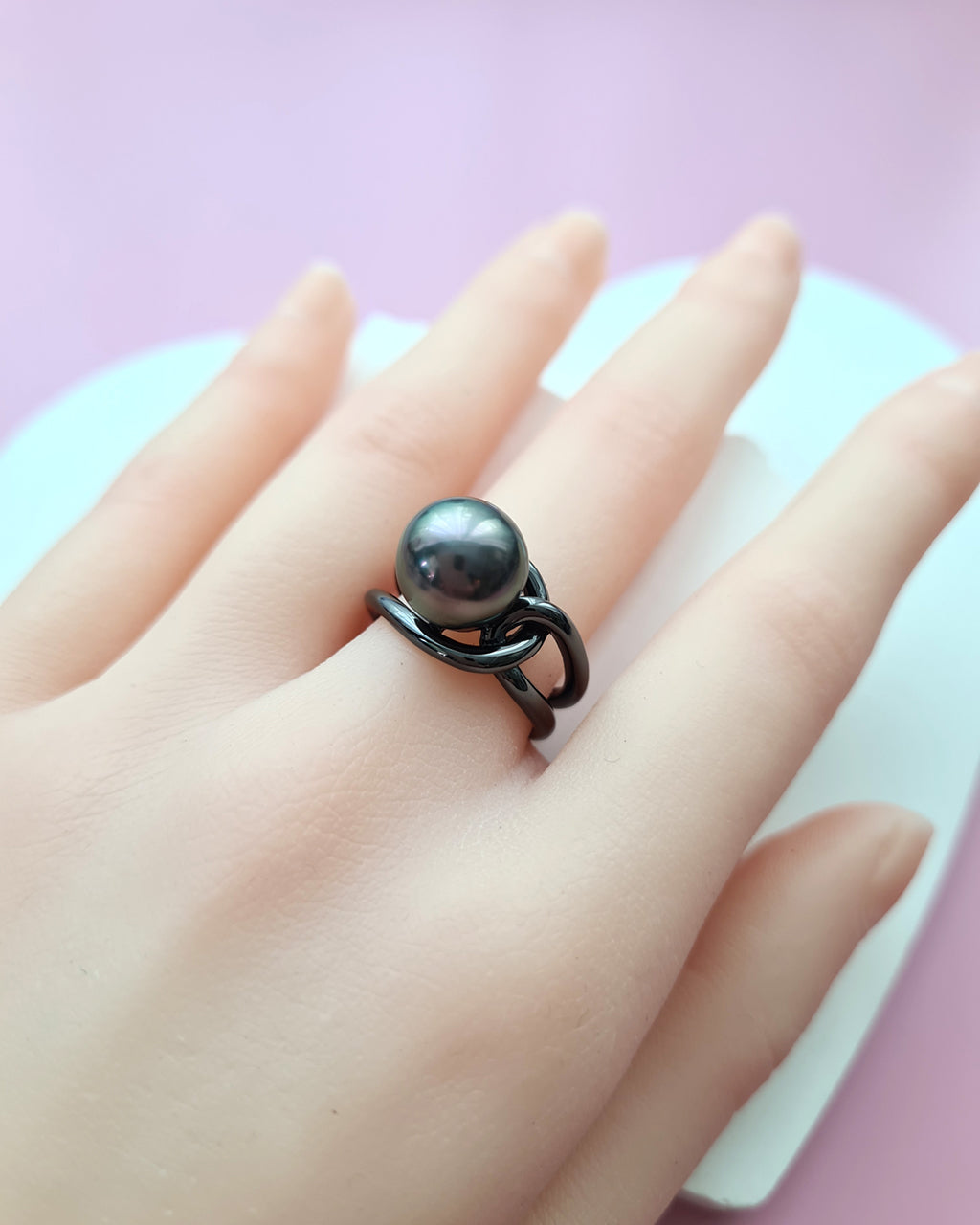Tahitian Pearl Ring - Simply Black Pearl Ring