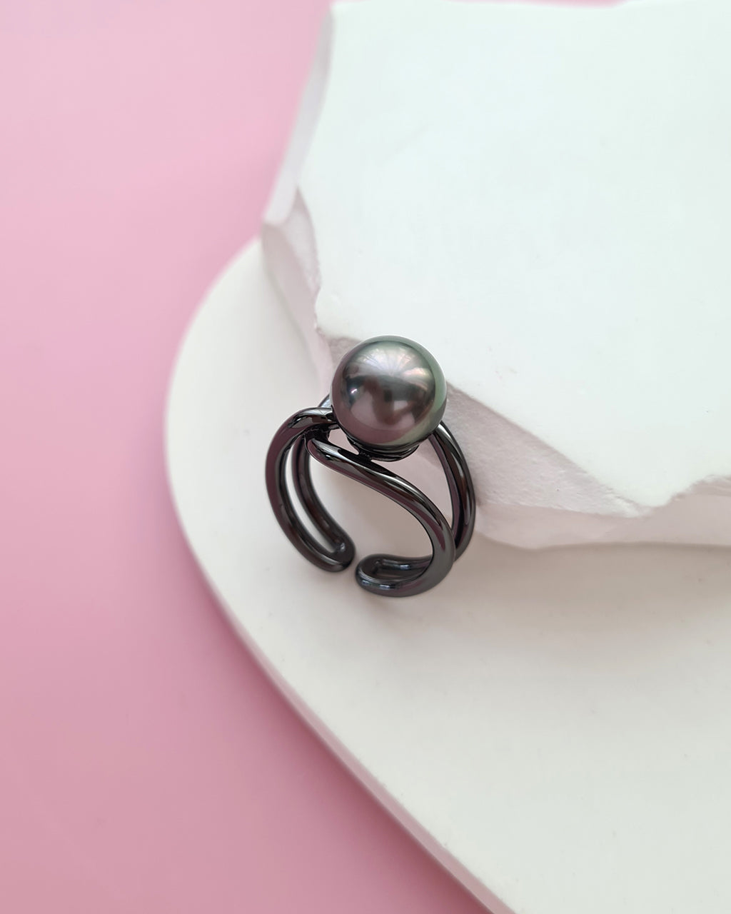 Tahitian Pearl Ring - Simply Black Pearl Ring