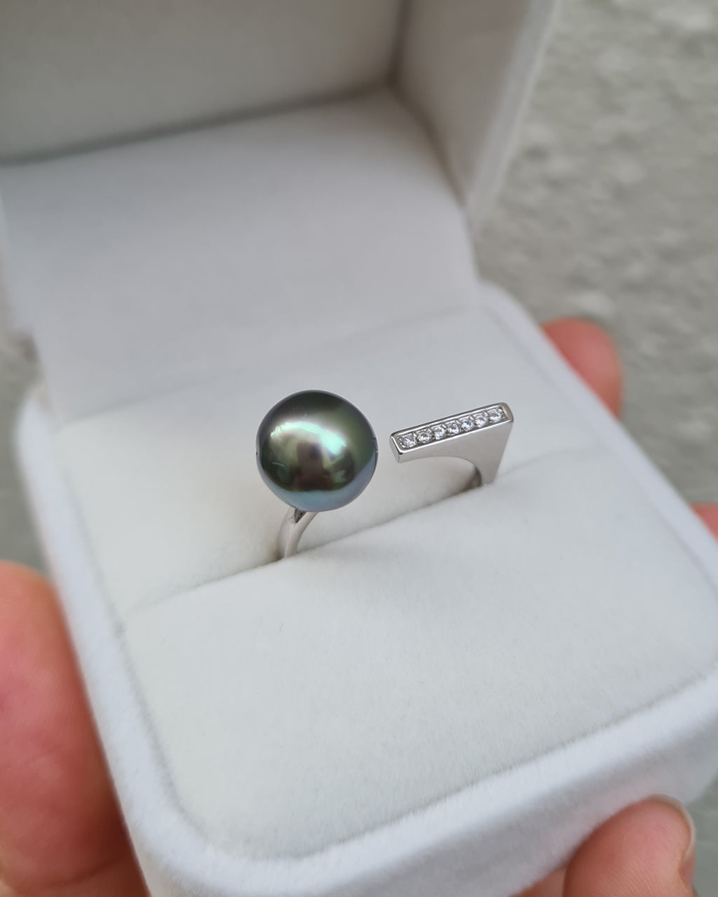 Tahitian Pearl Ring - Sleek Bar Pearl Ring | Affordable Luxury Pearl Jewelry