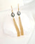 Tahitian Pearl Earrings, Grey Pearl Tassel Earrings 14k gold filled jewelry