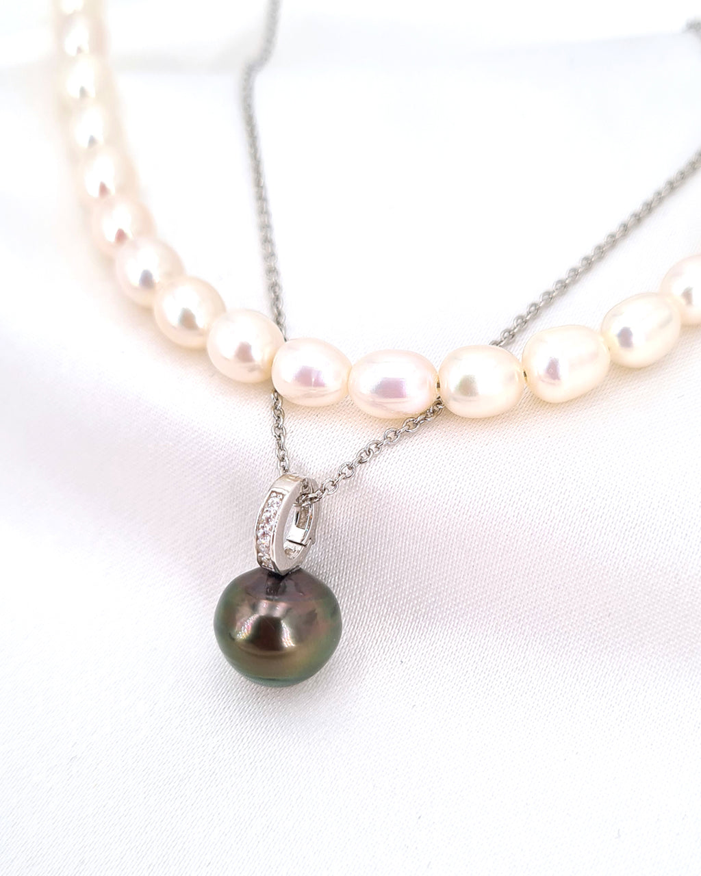 Tahitian Pearl Pendant Necklace - 11mm+ Chocolate Brown