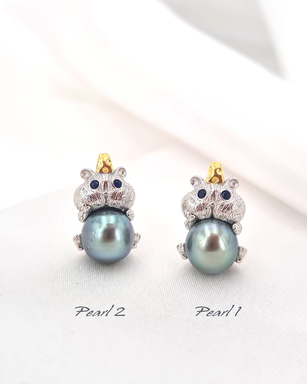 Cute Peacock Green Tahitian Pearl Necklace - Hamster Pearl Necklace