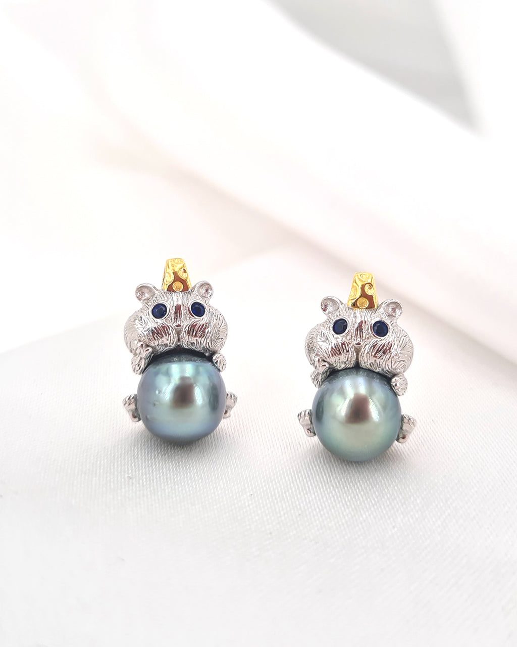Cute Peacock Green Tahitian Pearl Necklace - Hamster Pearl Necklace 