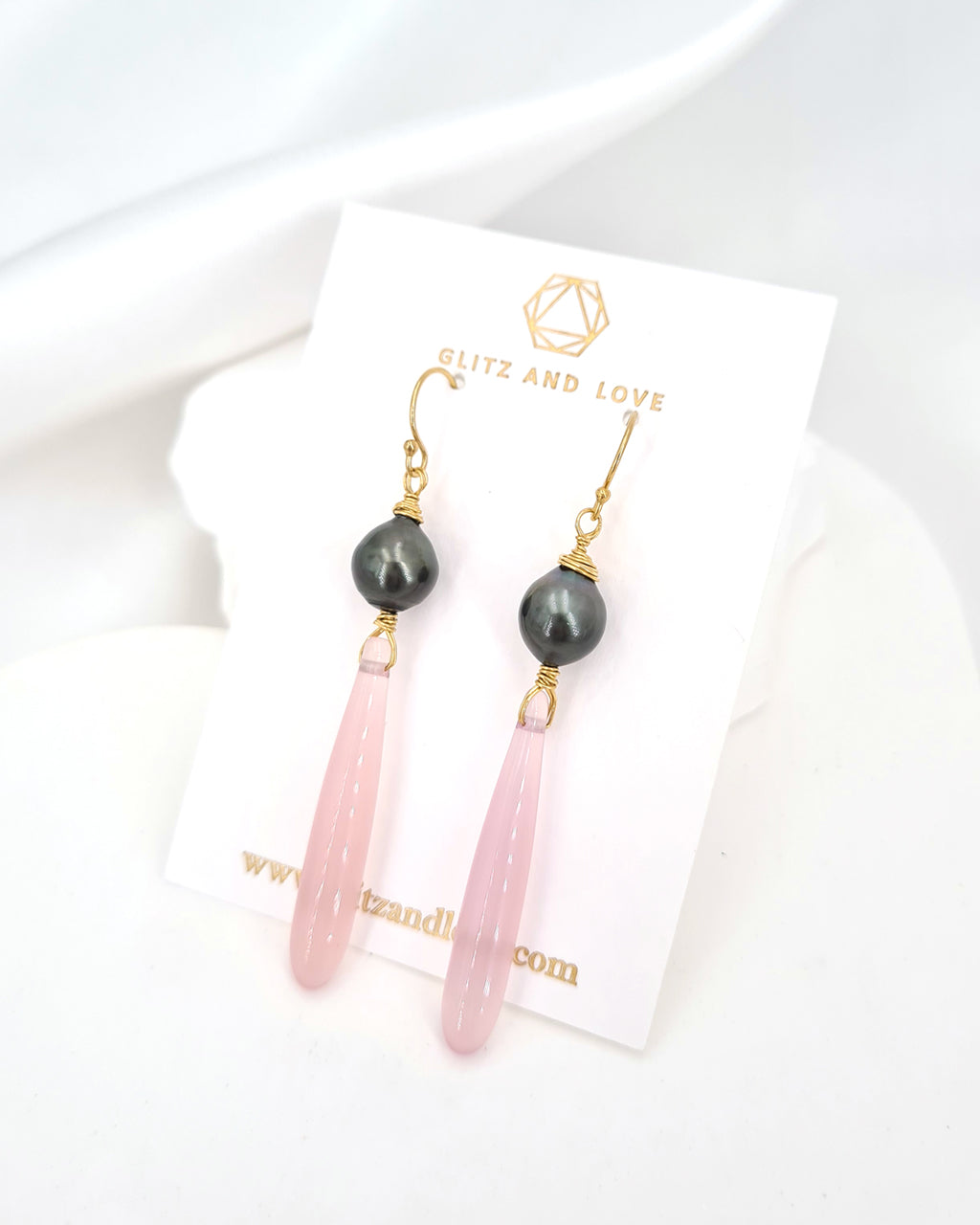 Tahitian Pearl Earrings - Simple Long Earrings 14k gold filled Pearl Jewelry
