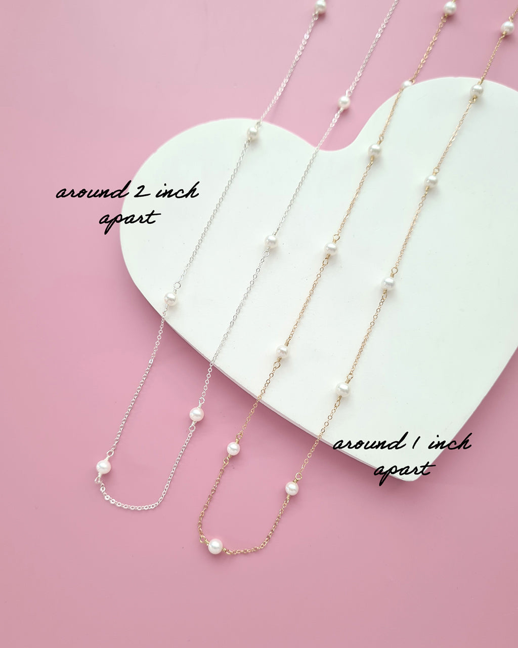 Tiny Pearl Floating Station Necklace Jewelry Set, Bracelet and Earrings, Timeless Pearl in Singapore