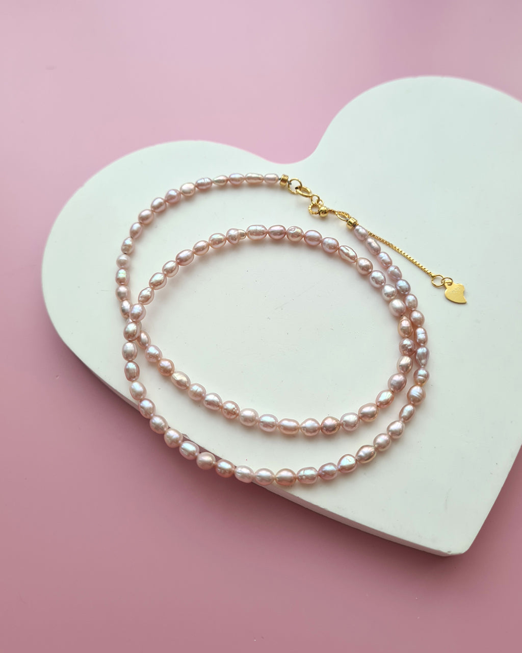 Tiny Pink Keshi Pearl Necklace, Handmade Pearl Jewelry in Singapore