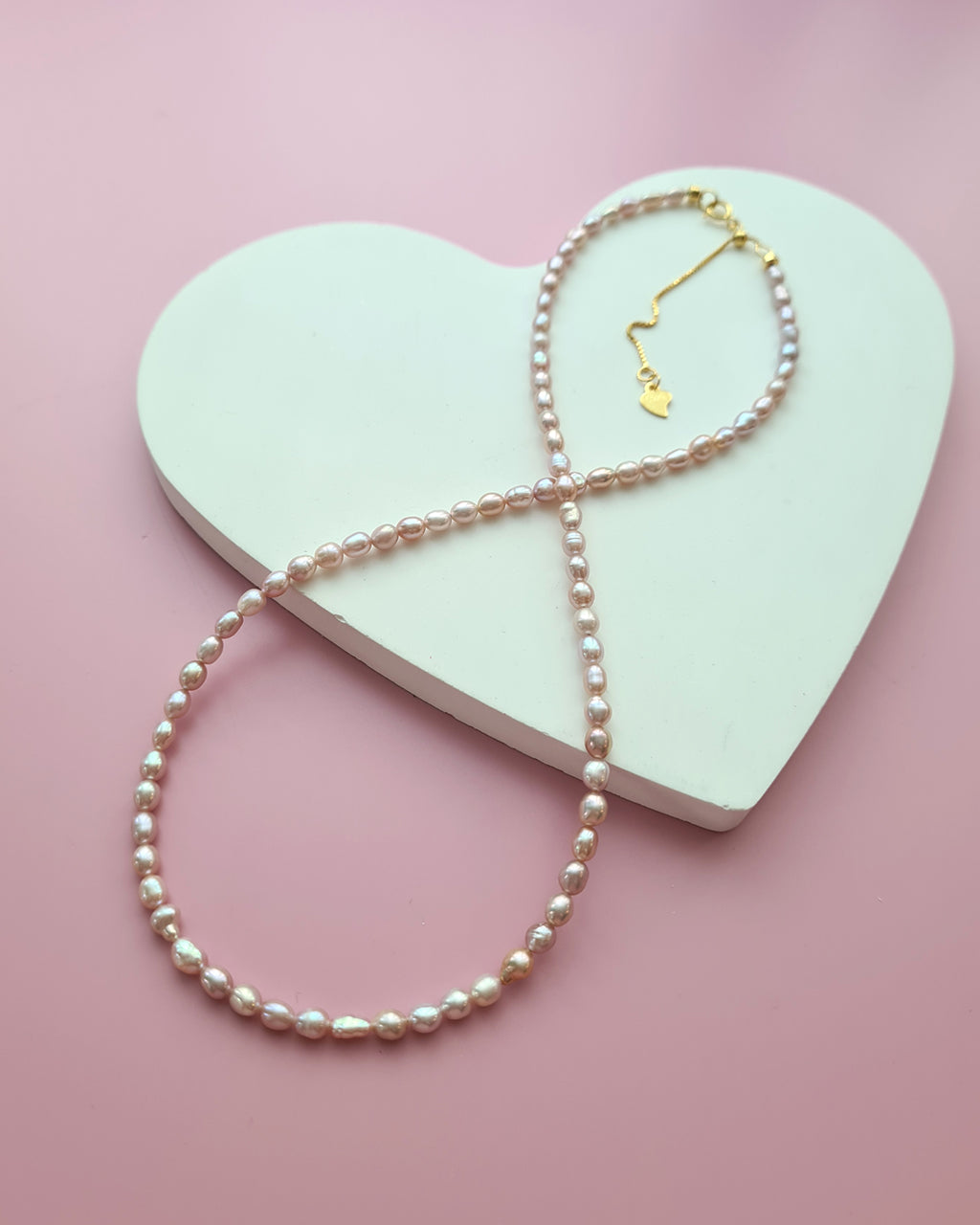 Tiny Pink Keshi Pearl Necklace, Handmade Pearl Jewelry in Singapore