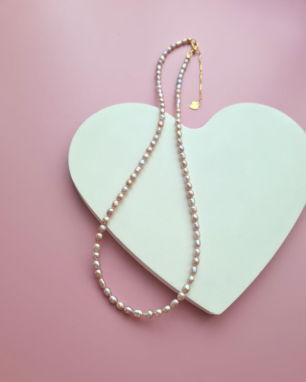 Tiny Pink Keshi Pearl Necklace, Handmade Pearl Jewelry in Singapore