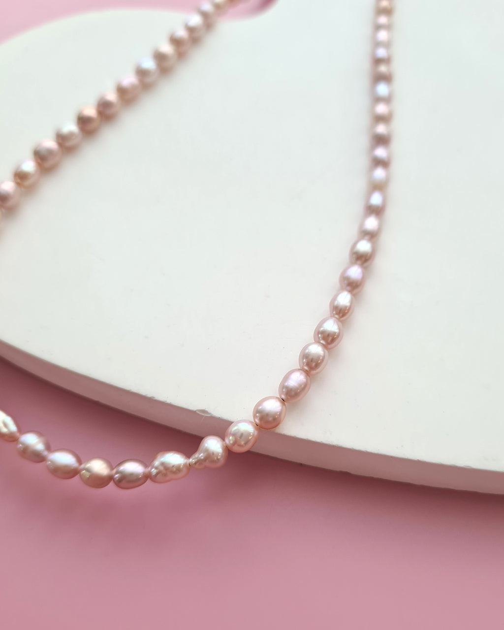 Tiny Pink Keshi Pearl Necklace, Handmade Pearl Jewelry in Singapore