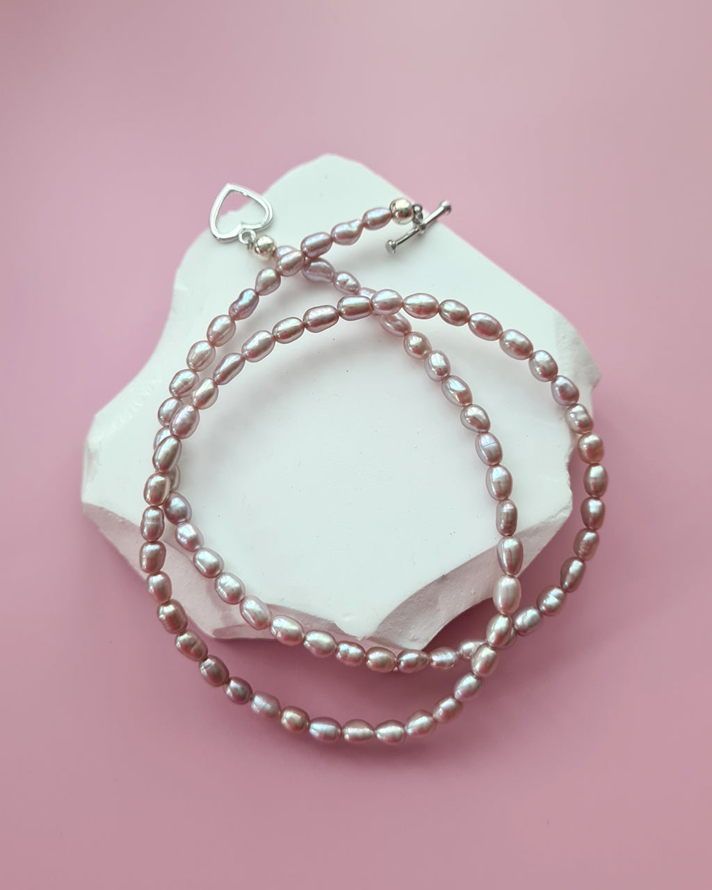 Tiny Baby Pearl Choker Necklace - Lavender Purple Stackable Necklace Jewelry