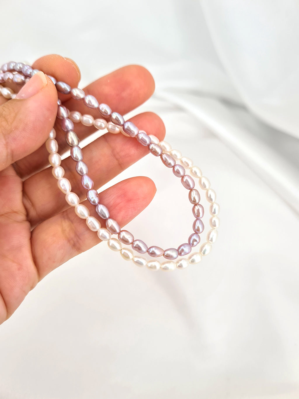 Tiny Pearl Necklace - Lavender Purple Stackable Necklace Jewelry