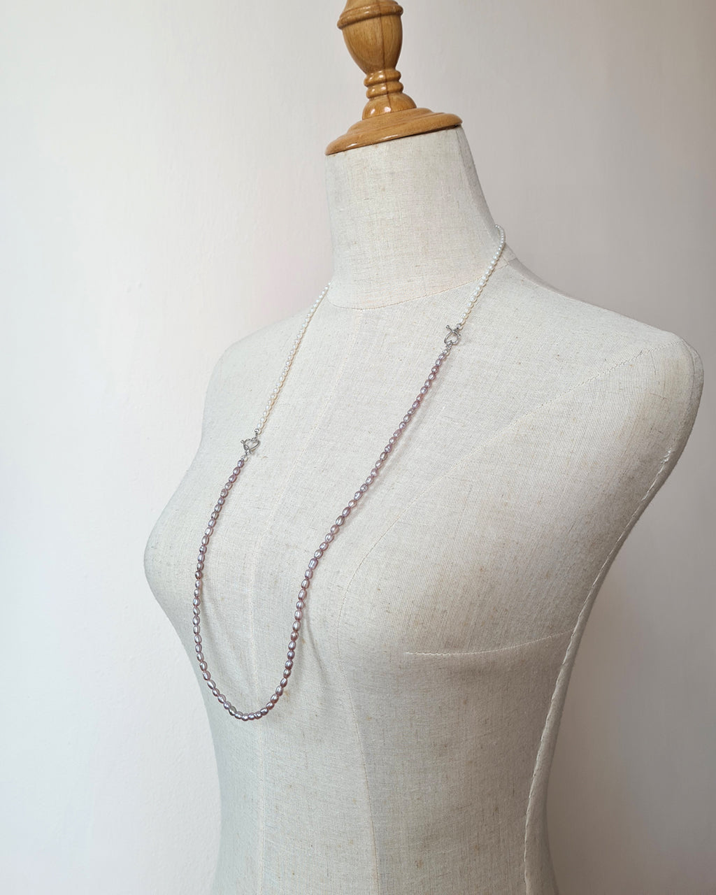 Tiny Pearl Necklace - Lavender Purple Stackable Necklace Jewelry