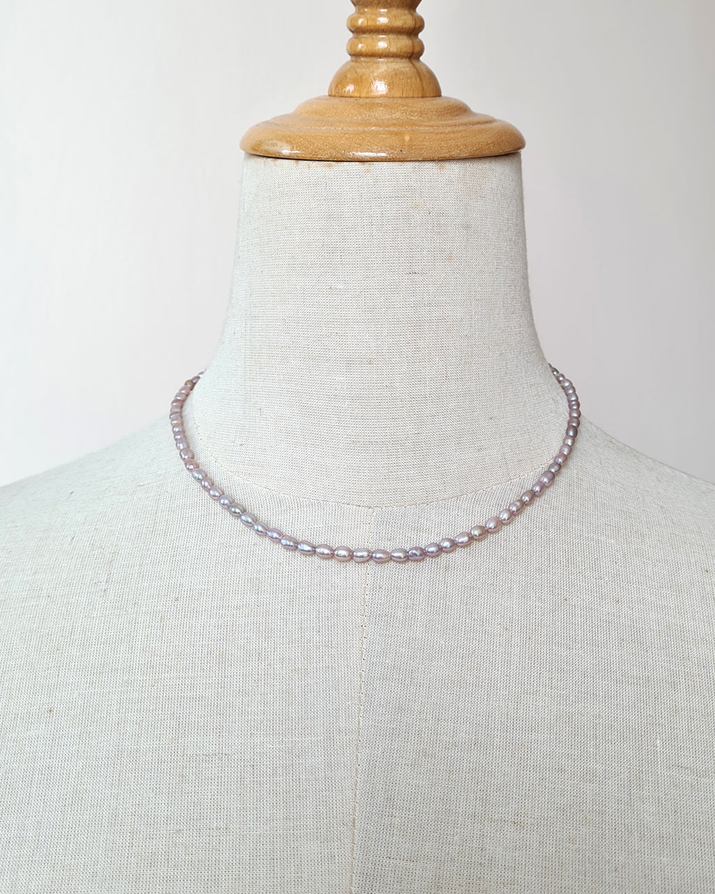Tiny Baby Pearl Choker Necklace - Lavender Purple Stackable Necklace Jewelry