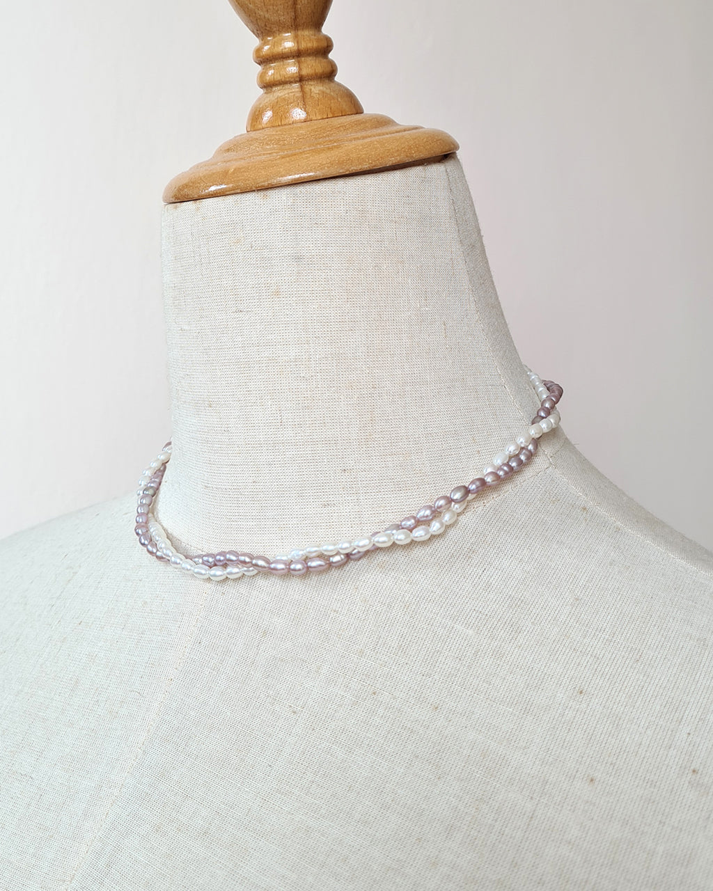 Tiny Pearl Necklace - Lavender Purple Stackable Necklace Jewelry