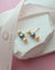 Trinity Silver Blue and Gold Akoya Pearl 18K Gold Stud Earrings - 5mm+ & 6mm+